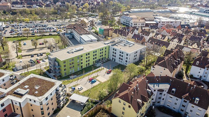 Blick auf das Altenpflegeheim St. Ludwig in Ansbach