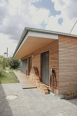 Eingeschossiges Wohngebäude in Holzrahmenbauweise