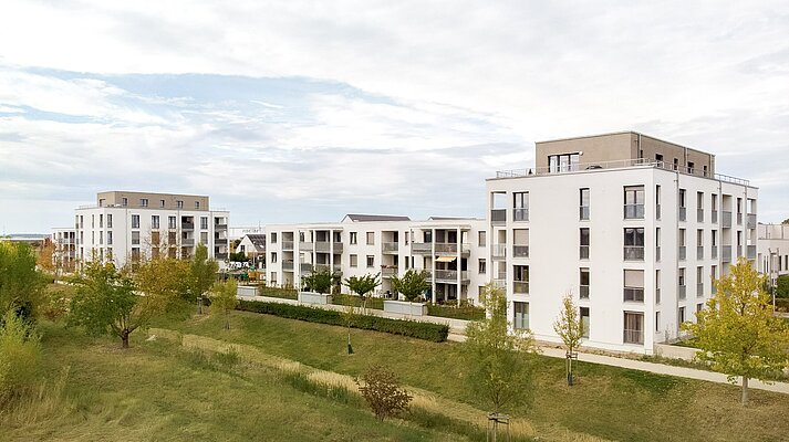 Blick auf die Wohnungen der Herzo Base in Herzogenaurach