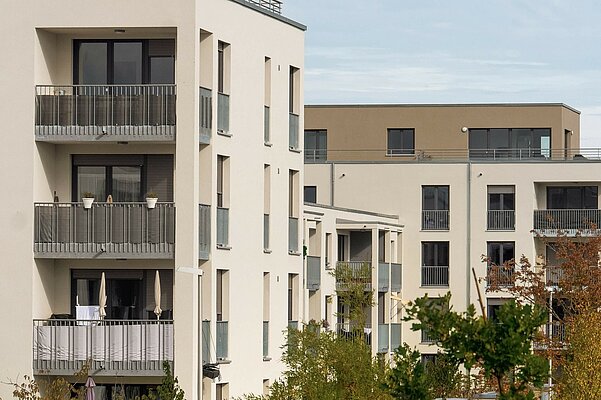 Blick auf die Wohnungen der Herzo Base in Herzogenaurach