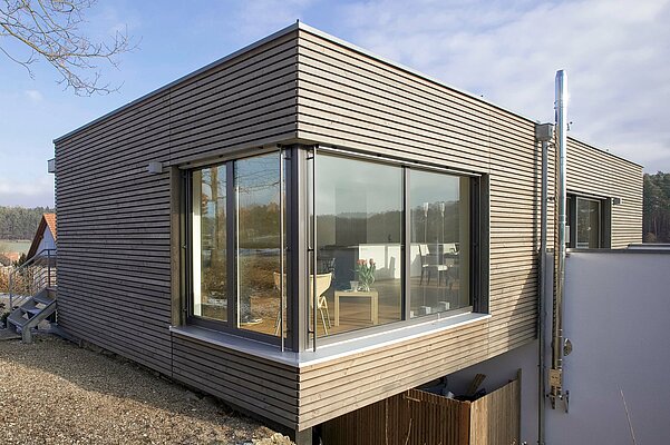 Passivhaus in Weipelsdorf mit Blick in das Gebäude