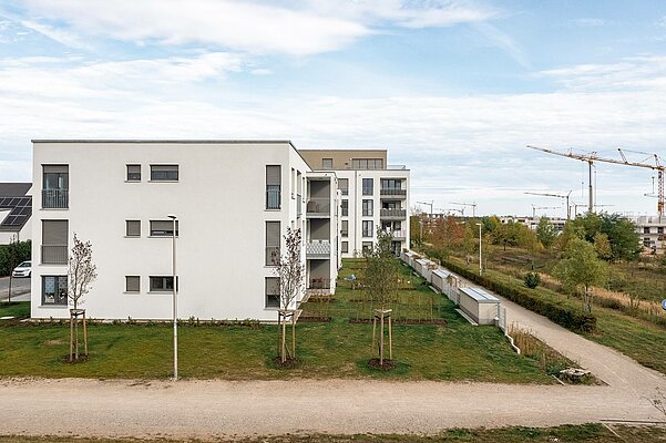 Blick auf die Wohnanlage Herzo Base in Herzogenaurach