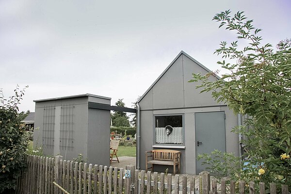 Lauben der Kleingartenanlage auf der Erba Insel Bamberg 